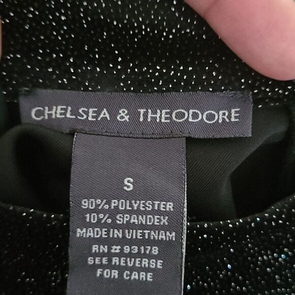 Chelsea & Theodore Black Sparkle Cap Sleeve Dress - Picture 4 of 4